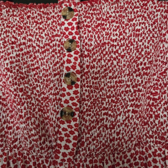 Bohemian White & Red Floral Strapless Self Tie Jumpsuit - Picture 4 of 11